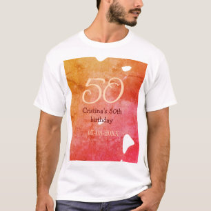 Oranje rood 50 verjaardagsverjaardag Naam toevoege T-shirt
