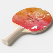 Oranje rood 50 verjaardagsverjaardag Naam toevoege Tafeltennisbatje (Voorkant Gekanteld)