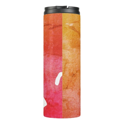 Oranje rood 50 verjaardagsverjaardag Naam toevoege Thermosbeker (Achterkant)