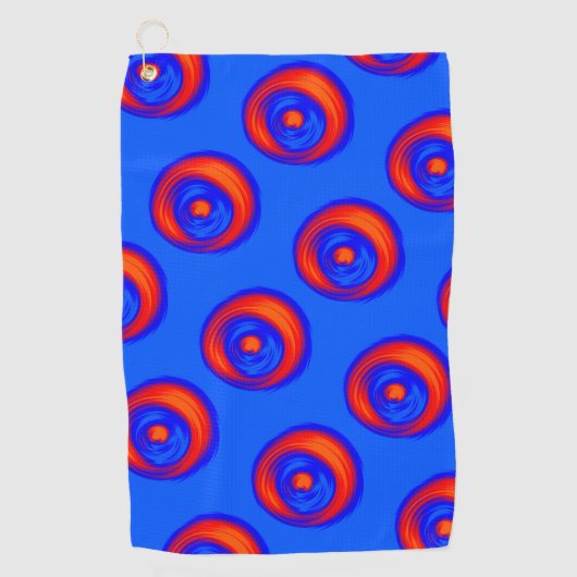 Oranje rood blauw golfhanddoek (Voorkant)