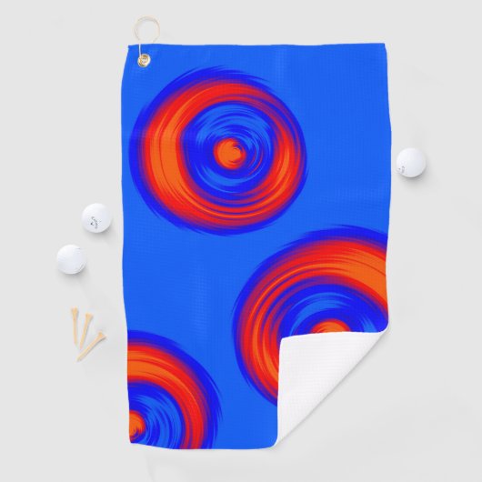 Oranje rood blauw golfhanddoek (Insitu)