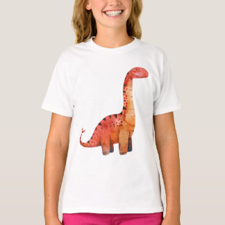 Oranje Rood Dinosaur – Mooie Cartoon Dino T-shirt
