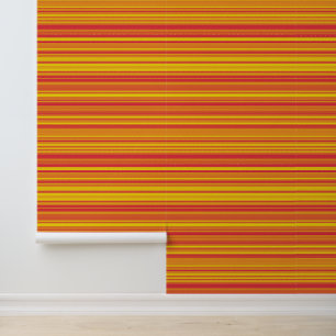 Oranje Rood Gele Strepen Behang