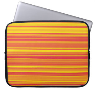 Oranje Rood Gele Strepen Laptop Sleeve