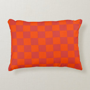 Oranje rood geruit gingham-patroon accent kussen