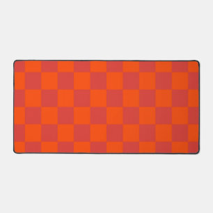 Oranje rood geruit gingham-patroon bureaumat