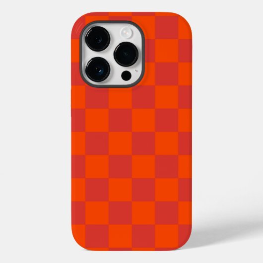 Oranje rood geruit gingham-patroon Case-Mate iPhone case (Achterkant)