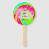 Oranje rood watercolor handgeschilderd trouwcustom handwaaier (Voorkant)