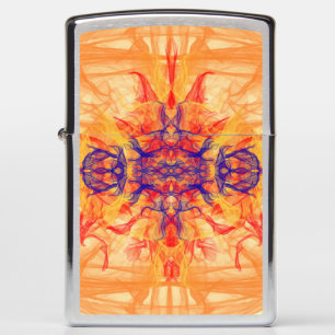 ORANJE ROOK - Fractal Art - Zippo aansteker