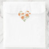 Oranje Roos Bruiloft Hart Sticker (Tas)