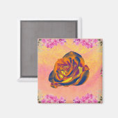 Oranje Roos Fridge Magnet Magneet (Voorkant / Achterkant)