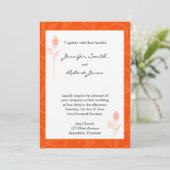 Oranje Roos Graphic Wedding Invitation Kaart (Staand voorkant)