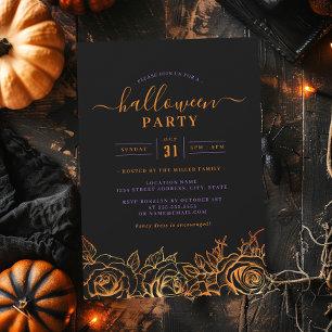 Oranje Roos Halloween Feest Kaart