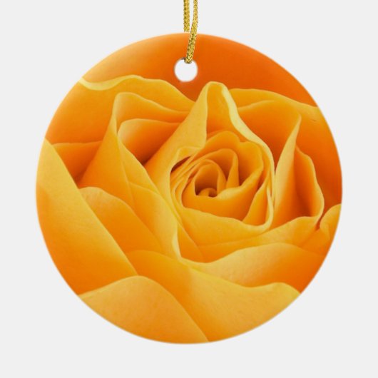 Oranje Roos Keramisch Ornament (Voorkant)
