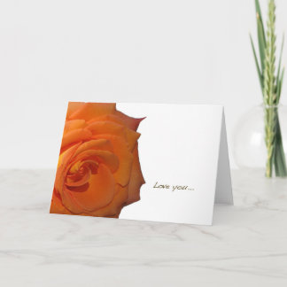 Oranje Roos "Love You" Blank Wenskaart Kaart