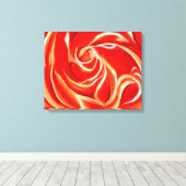 Oranje Roos op omcirkeld Canvas (Insitu (Houten vloer))