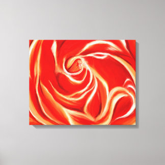 Oranje Roos op omcirkeld Canvas Afdruk