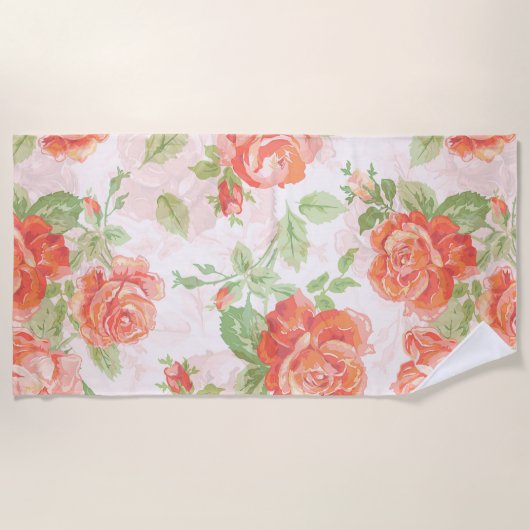 Oranje roos strandlaken (Voorkant)