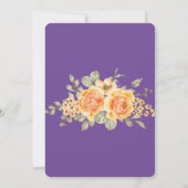 Oranje Roos String Lights Paarse Verjaardag Kaart (Achterkant)