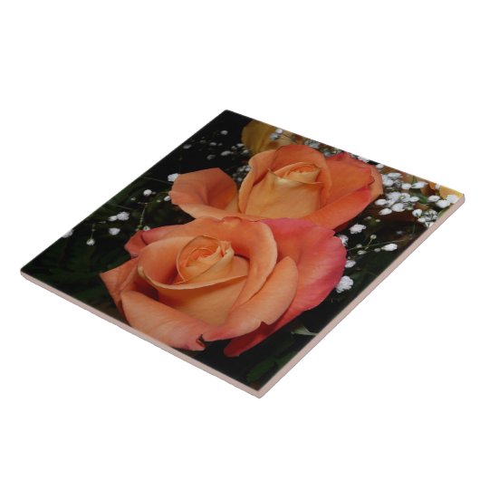 Oranje Roos Tile Tegeltje (Zijkant)