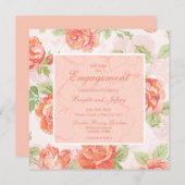 Oranje roos verloving save the date (Voorkant / Achterkant)