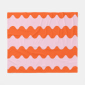 Oranje Roze Abstracte Groovy Stripe Minimalist Fleece Deken (Voorkant (Horizontaal))
