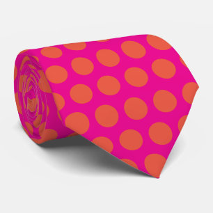 Oranje Roze Abstracte Patronen Aangepast Cadeau Fa Stropdas