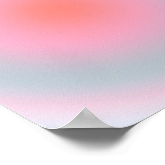 Oranje Roze blauwe gradiënt Afloopklep Abstracte g Poster (Hoek)