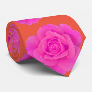 Oranje Roze Bloemen Roos Kleurrijke Gift Party Fav Stropdas