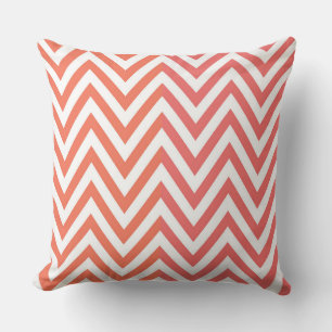 Oranje Roze Chevron/Stripe Sierkussen