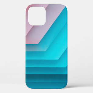 Oranje, roze en blauwgroen illustratie iPhone 12 hoesje