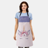 oranje roze en paars gierig schort (Gedragen)