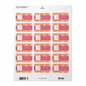 Oranje roze en witte Adresetiketten Etiket (Full Sheet)