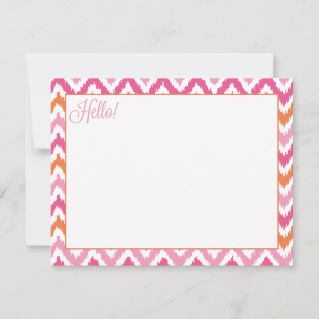 Oranje roze Fuchsia Zigzag Tribal Ikat Pattern (Voorkant)