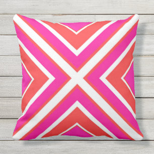 Oranje roze geometrische buitenloods buitenkussen