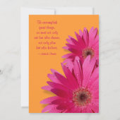 Oranje-roze Gerbera Daisy Afstuderen Uitnodiging (Achterkant)