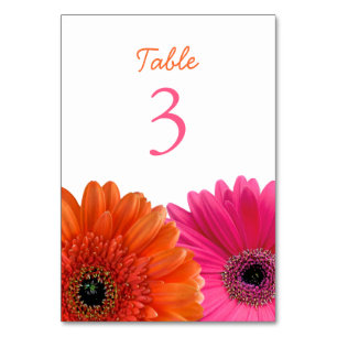 Oranje Roze Gerbera Gerber Daisy White Wedding Kaart