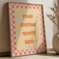 Oranje & Roze Geruite Retro Patroon Aangepaste Quo