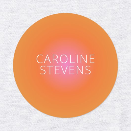 Oranje roze gradiënt herstellen | Gepersonaliseerd Labels (Design 1)