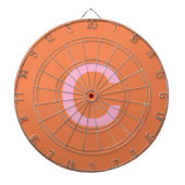 Oranje Roze Monogram Initiaal Moderne Aangepaste K Dartbord (Voorkant)