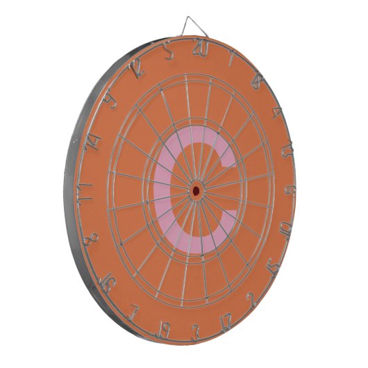 Oranje Roze Monogram Initiaal Moderne Aangepaste K Dartbord (Voorkant Links)