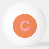 Oranje Roze Monogram Initiaal Moderne Aangepaste K Pingpongballen (Voorkant)