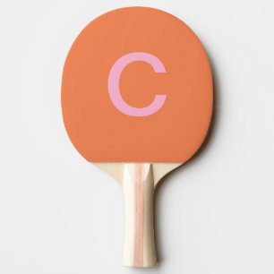 Oranje Roze Monogram Initiaal Moderne Aangepaste K Tafeltennisbatje