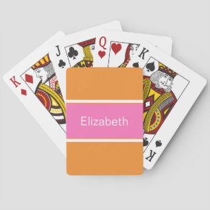 Oranje Roze Op Maat Gemaakte Gepersonaliseerde Mon Pokerkaarten