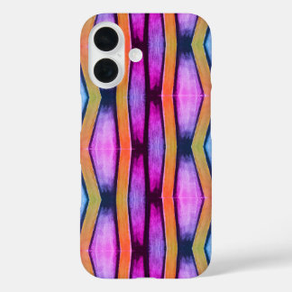 Oranje, roze, paars en blauw Chevron iPhone 16 Hoesje
