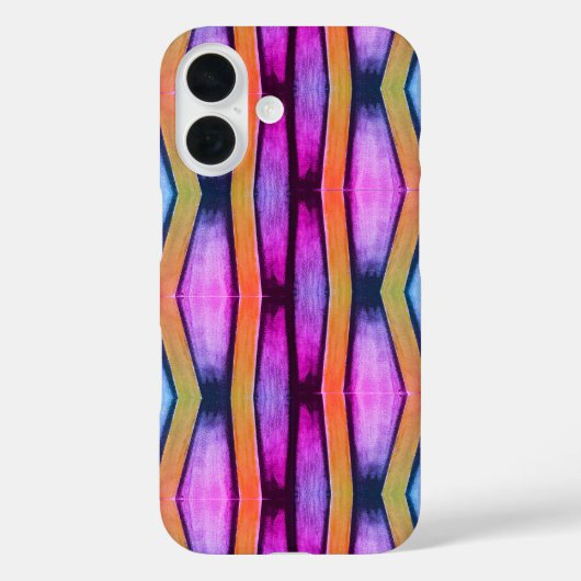 Oranje, roze, paarse en blauwe Chevron Case-Mate iPhone Case (Achterkant)