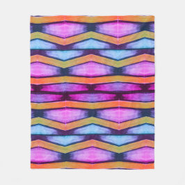 Oranje, roze, paarse en blauwe Chevron Fleece Deken