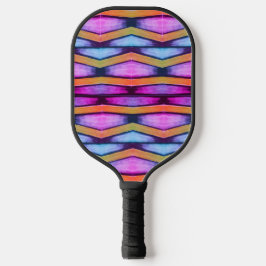 Oranje, roze, paarse en blauwe Chevron Pickleball Paddle