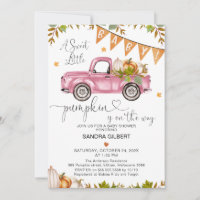 Oranje roze pompoenwagen met hart Baby shower
