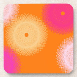oranje & roze pop kleur bier onderzetter